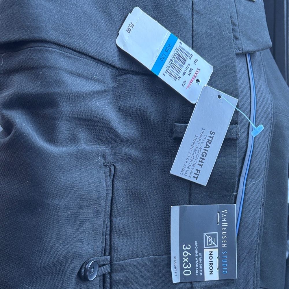 Van Heusen Black Straight Fit Trousers